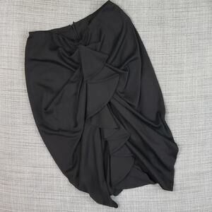 Eva Franco ruffled pencil skirt black size 2